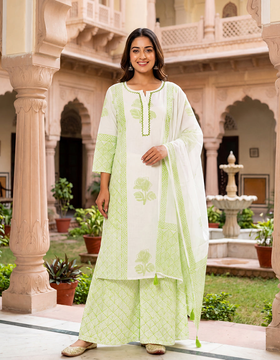 Block Print Cotton Suit Set