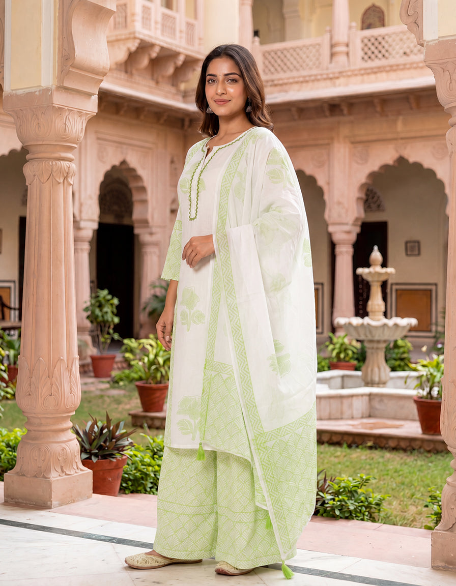 Block Print Cotton Suit Set