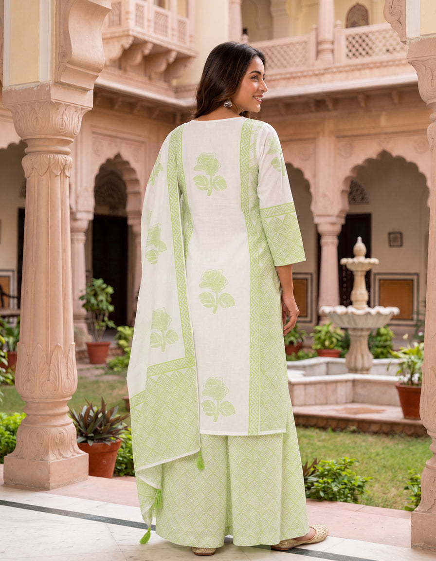 Block Print Cotton Suit Set