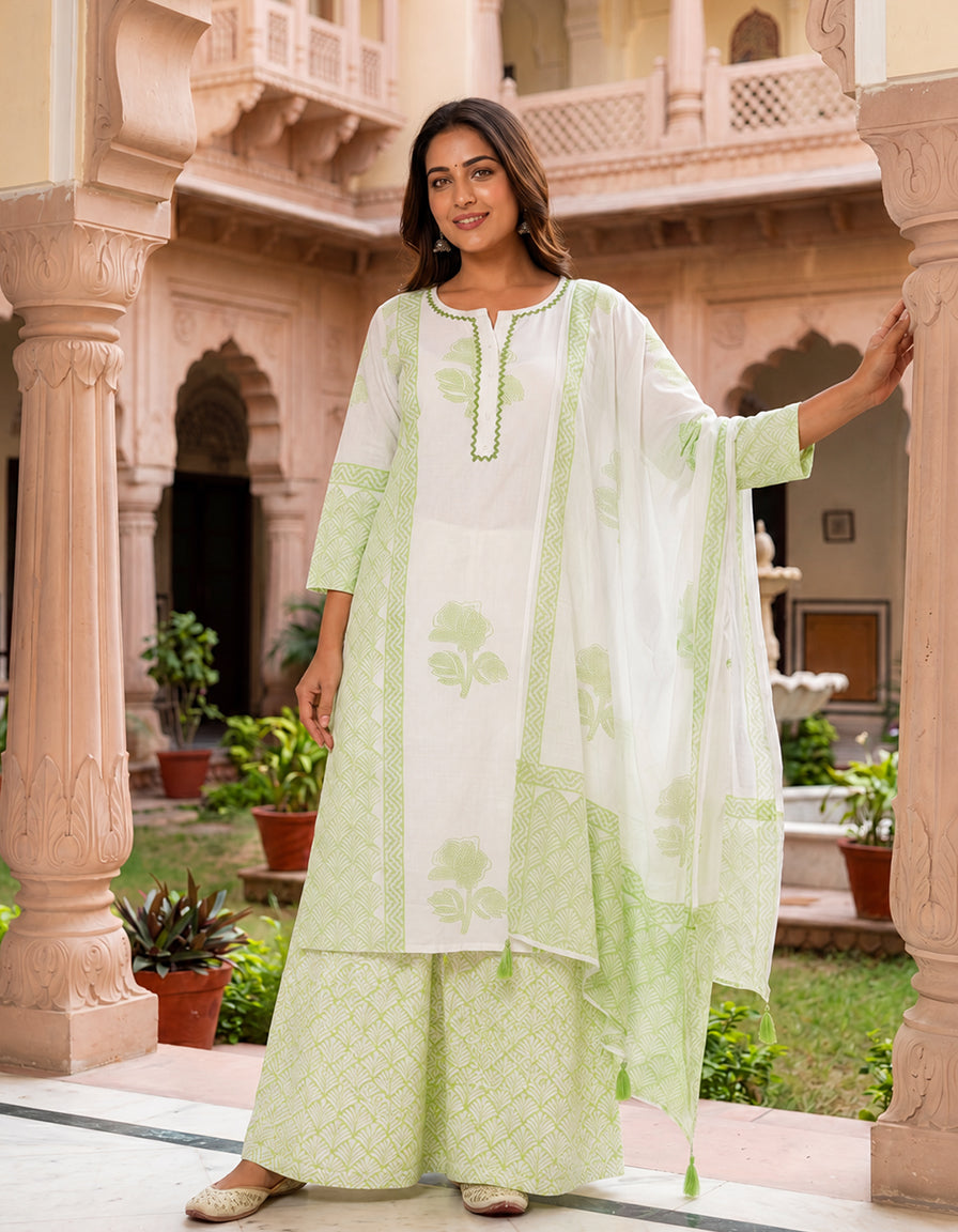 Block Print Cotton Suit Set