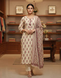 Cotton A-Line Side Slit Suit