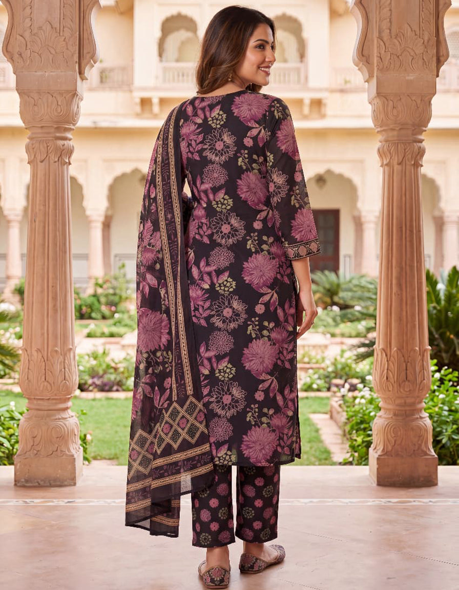 Women's ethnic 3-piece cotton suit